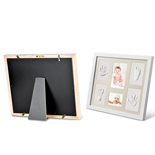 Marco Huellas Bebe con Cuadro RECUERDO TODA LA VIDA Marco más Precioso de Madera Recuerdos Dulces para Bebes Recién Nacidos