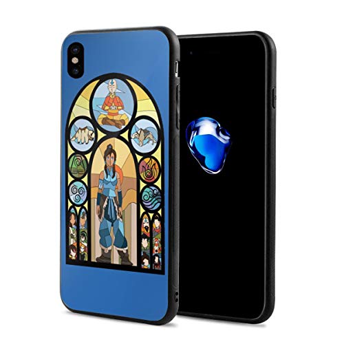 Markiilan Avatar The Last Legend Airbender of Korra Aang Funda para iPhone X Carcasa De TPU para Teléfono Móvil Cover Black One Size