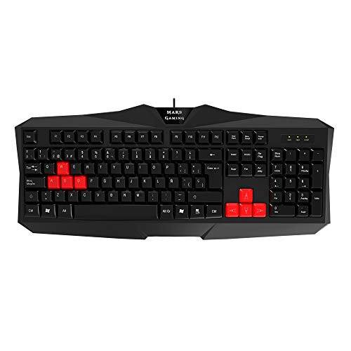 Mars gaming MAK1, Teclado Gaming, Pulsación Optimizada, Antighosting, Negro