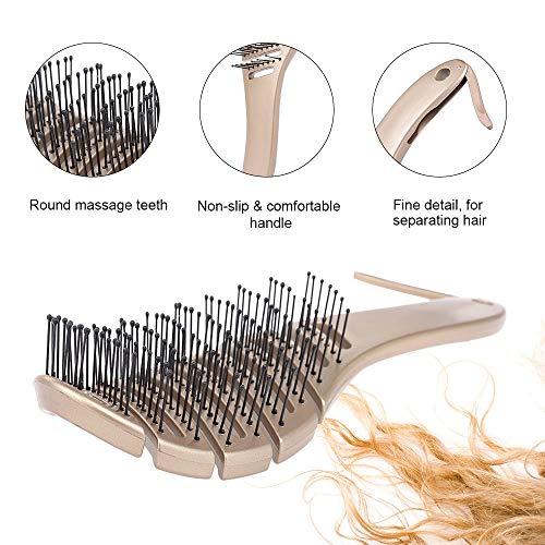 Masaje del Cuero cabelludo Cepillo de Pelo Anti-estática de los Dientes del Peine del Pelo de la Ronda Cepillo for el Pelo Rizado Recta Herramientas de Estilismo Suaves (Size : A)