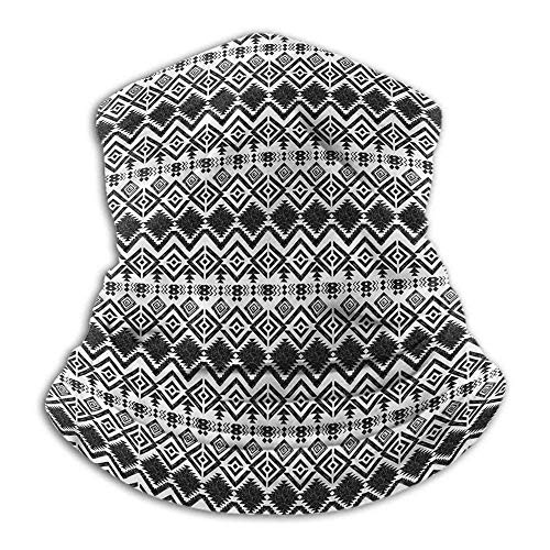 Máscara Bufanda Facial para Hombres Sombreros geométricos Calentador de Cuello Motocicleta Patrón Dibujado a Mano