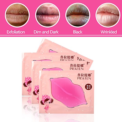 Máscara de labio, 8pcs máscara de colágeno labios Lip, accesorios de mantenimiento de labios, hidratantes Anti Dry y anti ageing Lip