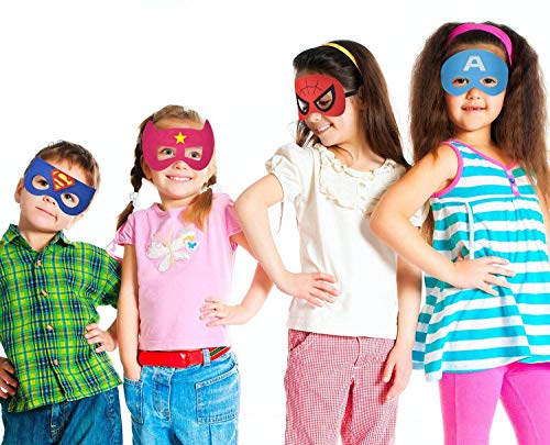 Máscaras de Superhéroe, Máscaras para Niños y Adultos, Máscaras de Cosplay de Superhéroe, Cuerda Elástica Máscaras de Ojos, Suministros de Fiesta de Superhéroes (35 Piezas )