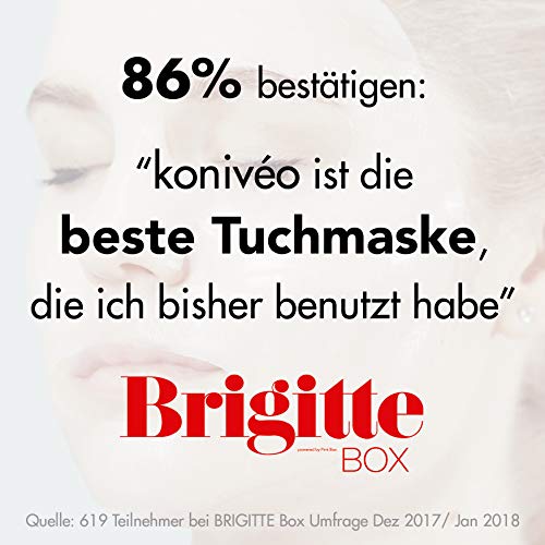 Mascarilla facial KONIVÉO Premium ‚Luxury Lift+‘. Máscara de tejido con acción Anti Arrugas. Tratamiento Anti Aging y revitalizante intensivo. Sello alemán Dermatest „Muy bueno“. 1 Unidad