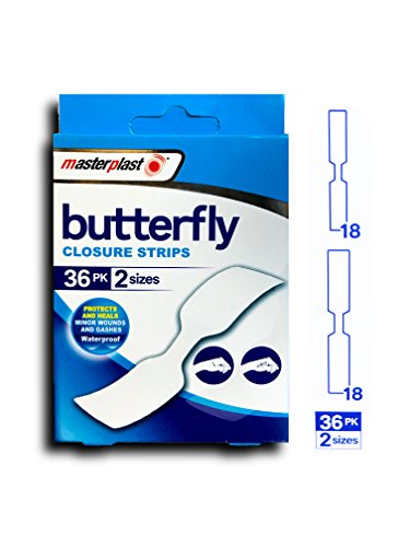 Masterplast - Tirita resistente al agua para vendajes tipo mariposa, 36 unidades