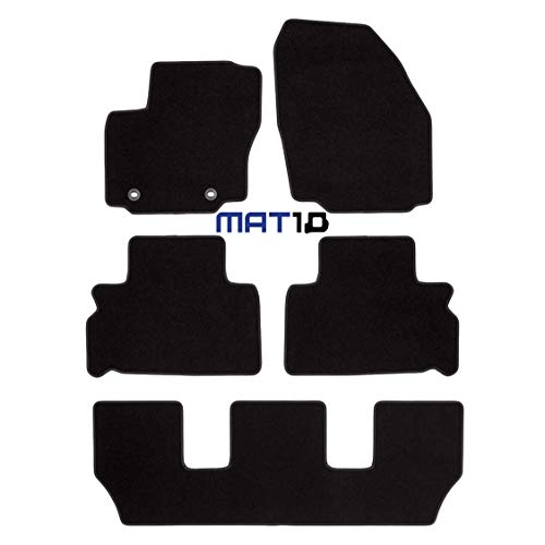 MAT10 - Black-Line: Ford S-MAX de 7 plazas y Galaxy de 7 plazas año de construcción 2006-05 - 2012-07 Auto alfombras Autoteppich Dilour Nadelfilz 4-proporcionalmente Passform