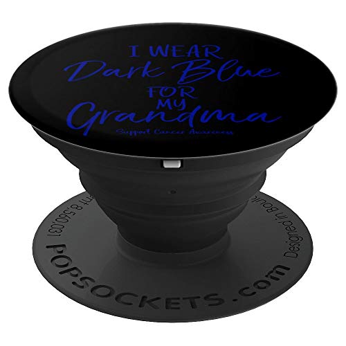 Matching Colon Cancer Gifts I Wear Dark Blue for My Grandma PopSockets Agarre y Soporte para Teléfonos y Tabletas