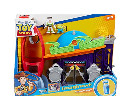 Mattel Imaginext Disney Toy Story Pizza Planet con Figura de Buzz y Alien, Juguetes Niños +3 Años (GFR96)