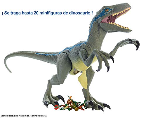 Mattel - Jurassic World Velocirráptor Blue Supercolosal, Dinosaurio de Juguete (Mattel GCT93)