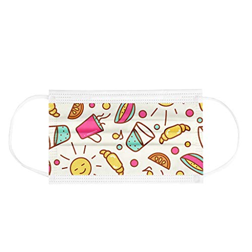 MAWOLY 10/20/50/100pc Niño Pañuelo Impresión de Dibujos Animados Lindo Tejido No Tejido Transpirable Elástico de Tres Capas Limpio al Aire Libre Niña 5-12 Años EC50