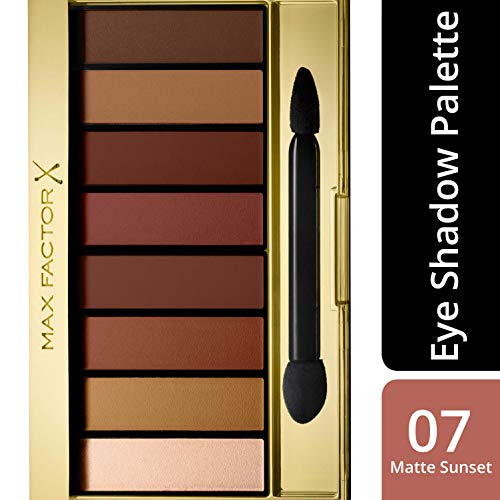 Max Factor Masterpiece Nude Matte Sunset 07 – Paleta de sombras de ojos con 8 tonos bronceados con acabado satinado y brillante