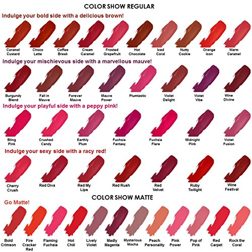 Maybelline New York Color Show Lipstick, Red Diva 204, 3.9g