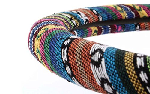 Mayco Bell Paño De Lino Grueso Estilo Étnico Fundas Para Volante Automotriz anti Deslizamiento y Absorción De Sudor Auto Cubierta de Envoltura Del Coche (D)