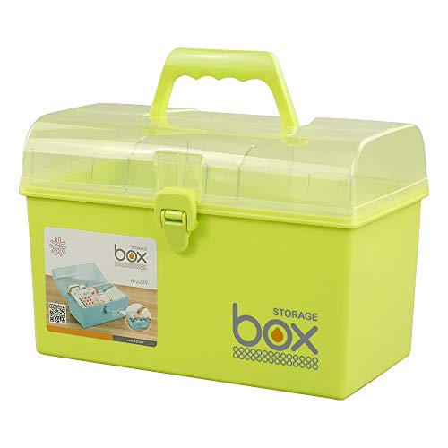 Mayish Verde Caja de Medicamentos Caja Maquillaje Botiquín Caja de Almacenamiento de Plástico Botiquin de Primeros Auxilios Caja de Almacenamiento Pequeña con Cerradura, 1 Paquete