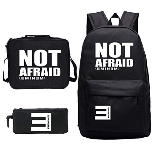 Mcvrv Eminem Mochila Escolar para Estudiantes Mochila Bolsa Diagonal Bolsa para bolígrafos para Estudiantes Bolsa para computadora Traje de Tres Piezas de Ocio,3