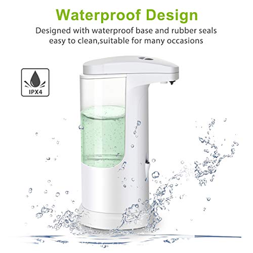 MECO ELEVERDE Dispensador Jabón Líquido Automático,Dispensador Gel Hidroalcohólico Dosificador 370ML, 3 Engranajes Dispensador Impermeable sin Contacto Desinfectante Manos para Cocina Baño