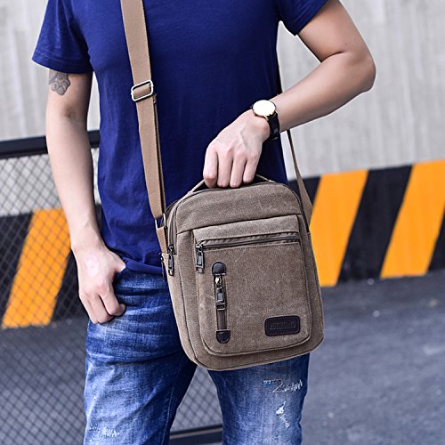 MeCooler Bolsos de Tela Hombre Bandolera de Lona Marca Viaje Casual para Outdoor Sport Colegio Militares