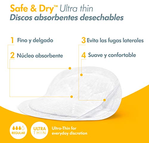 Medela Discos absorbentes desechables Safe & DryTM Ultra thin 30 unidades - Discos absorbentes desechables, 30 uds