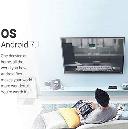 MEETGG Android 7.1 Receptor de TV, de Cuatro núcleos WiFi H.265 4K Android 7.1 TV Box 1 Go / 2 Go de Memoria RAM di 8 Go Go 16 ROM 4K / Netflix Media Player Set-Top-Box