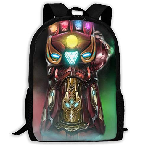 Mei-shop Personalizado Infinity Stones Iron-Man Mochila Informal Mochila Escolar Mochila de Viaje Regalo