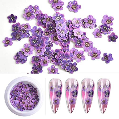 MEILINDS 6 cajas 3D flor lentejuelas acrílico Paillettes holográficas de madera chips consejos decoración Nail Art manicura Kit