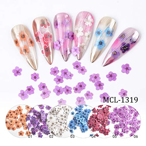 MEILINDS 6 cajas 3D flor lentejuelas acrílico Paillettes holográficas de madera chips consejos decoración Nail Art manicura Kit