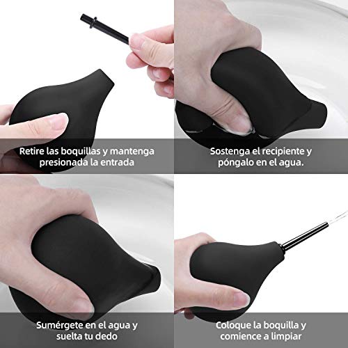 Meiruier 225ml Anal enema medico Silicone y anal lavado Anti-reflux Enema vaginal Syringe shower Ayuda con el estreñimiento