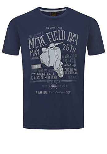 Merc of London Herman, S/S Field Day tee Camiseta, Azul (Blue), XS para Hombre