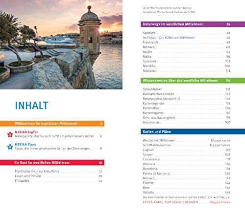 MERIAN live! Reiseführer Kreuzfahrt westliches Mittelmeer: Mit Kartenatlas im Buch und Extra-Karte zum Herausnehmen