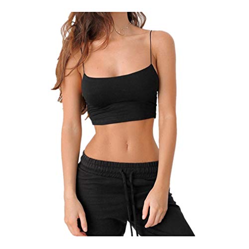 MERICAL Fashion Women's Sexy Off Shoulder Sleeveless Tank Tops Vest T-Shirt Blouse(Negro,Small)