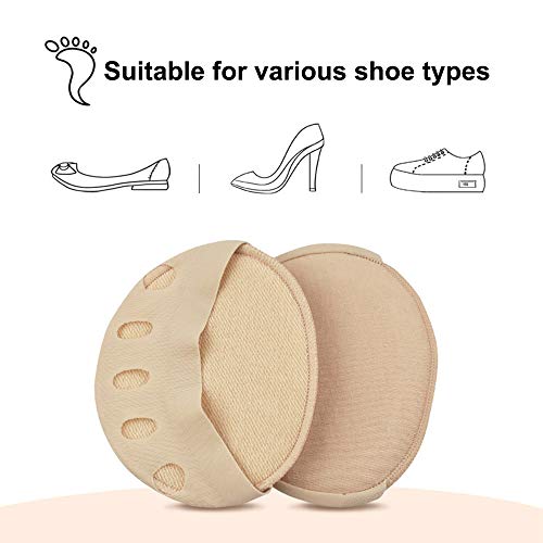 Metatarsal Pads Almohadilla Para El Antepié Metatarso Cojines De Antepié Almohadilla De Tela El Antepié Para El Antepié Almohadilla De Protección Transpirable Para Mujeres 2 Pares Color De Piel Negro