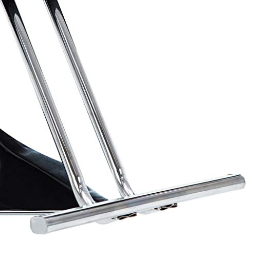 mewmewcat Silla de Peluquería Sillón Peluquería con un Pedal Reposapiés Negra 60,5 x 85 x (78-87) cm