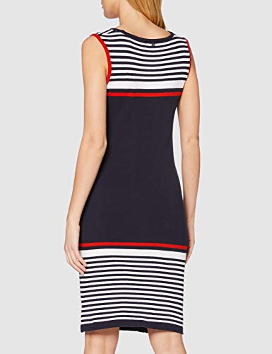 Mexx Vestido, Multicolor (Dark Sapphire/Blanc De Blanc/High Risk Red Striped 318773), X-Small para Mujer