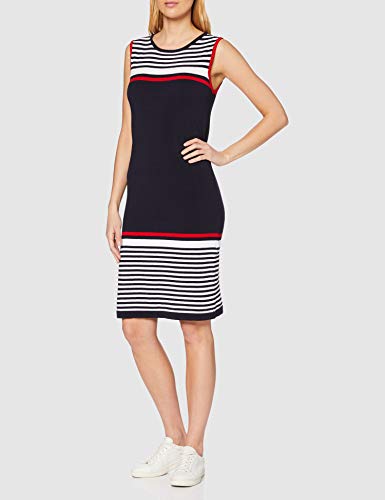 Mexx Vestido, Multicolor (Dark Sapphire/Blanc De Blanc/High Risk Red Striped 318773), X-Small para Mujer