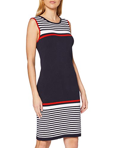 Mexx Vestido, Multicolor (Dark Sapphire/Blanc De Blanc/High Risk Red Striped 318773), X-Small para Mujer
