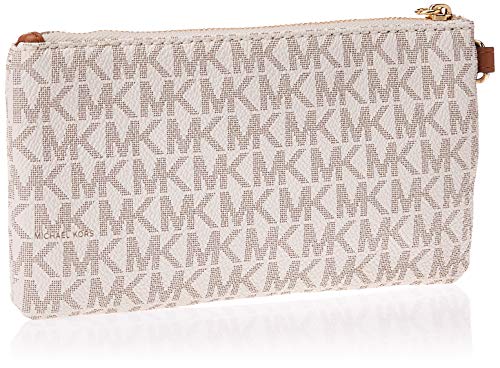 Michael Kors - Jet Set Md Wristlet, Carteras de mano con asa Mujer, Beige (Vanilla), 2x13x21 cm (W x H L)
