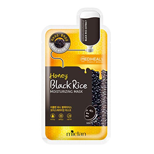 [Miclan] Honey Black Rice Moisturizing Mask 10pcs - (de Mediheal) Mascarilla revitalizante y hidrante con arroz negro y miel