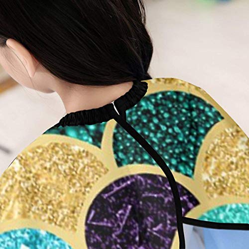 Miedhki - Capa de peluquería con purpurina para corte de pelo, estilo y champú, 99 x 47 pulgadas