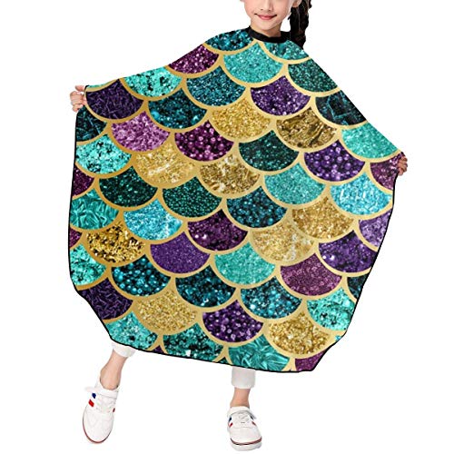 Miedhki - Capa de peluquería con purpurina para corte de pelo, estilo y champú, 99 x 47 pulgadas