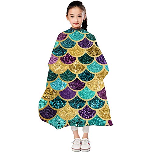 Miedhki - Capa de peluquería con purpurina para corte de pelo, estilo y champú, 99 x 47 pulgadas