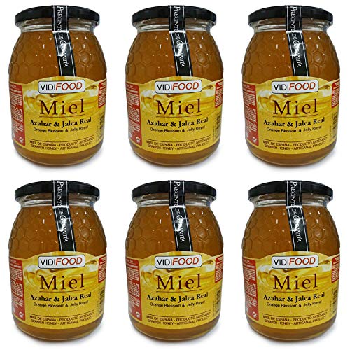 Miel de Azahar con Jalea Real - 6kg - Producida en España - Estimulante y altamente nutritiva - Aroma Floral Intenso y Sabor Fuerte y Dulce