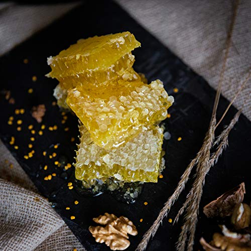 Miel de panal ImkerPur® en miel de acacia altamente aromática ( 2019 añada ), 400 g, en caja fresca de alta calidad y apta para alimentos.