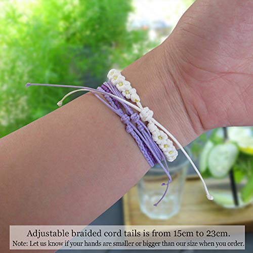 Miiras Trabajo Pulsera Hecha a Mano para Mujer - Best Caster Ever - Wit Purper FL-PP - Hecho de Cuerda Trenzada y Acero Inoxidable - Gift for Caster