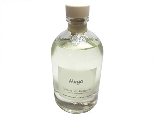 Mikado Hugo 100ml,Aromas de Cantabria® fabricado en España, 100% natural,artesanal, hecho a mano, original, 16 semanas de duracion, 20 m2, ambientador casa,oficina,baño