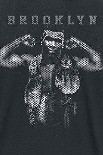 Mike Tyson Brooklyn Jersey Hombre Camiseta Negro L, 100% algodón, Regular