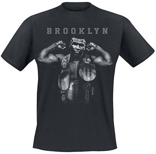 Mike Tyson Brooklyn Jersey Hombre Camiseta Negro L, 100% algodón, Regular