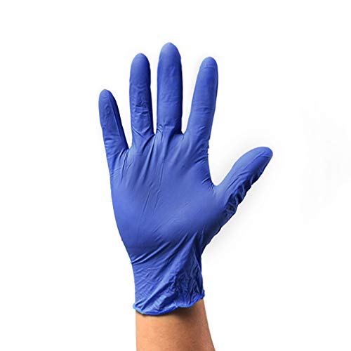 Milisten Guantes Desechables de Nitrilo de 40 Piezas Guantes de Examen Médico sin Polvo sin Látex Guantes Protectores Talla L (Azul)