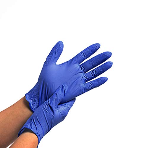 Milisten Guantes Desechables de Nitrilo de 40 Piezas Guantes de Examen Médico sin Polvo sin Látex Guantes Protectores Talla L (Azul)