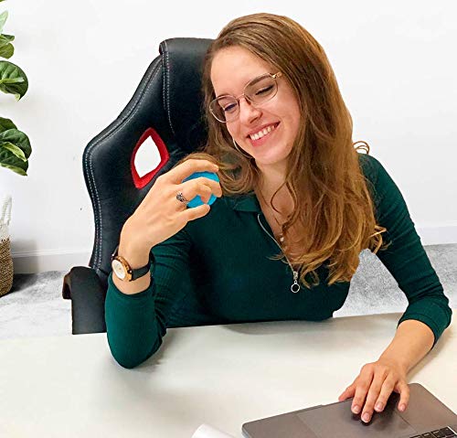 MindPanda Bolas de estrés Motivacional Positivo 3X La Pelota antiestrés Adultos y niños para Ayudar a aliviar el estrés y la ansiedad E-Book Gratis y PDF de Ejercicios manuales incluidos (Light Blue)