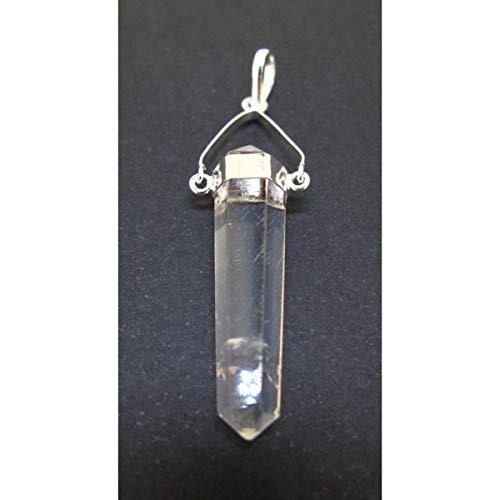 Mineral Import - Colgante Biterminado Cuarzo Transparente Baño de Plata - 2502VC